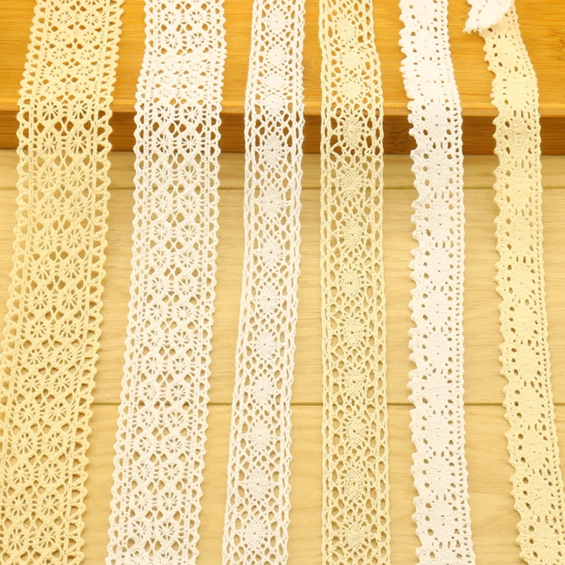 5 yard lot woven cotton lace trim Lace Fabric Clothing Decorative Ribbon Handmade Patchwork DIY Craft 5BB5506