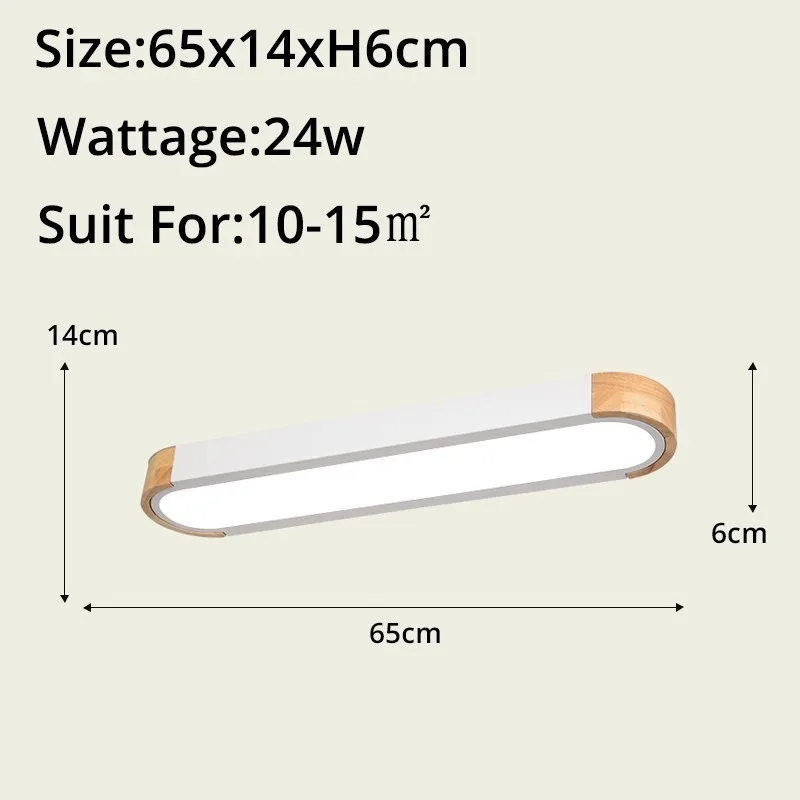 Потолочный с дистанционным управлением деревянные декоративные потолочные светильники панели для гостиной спальни потолочный светильник - Цвет корпуса: white 65x14x6cm 24w