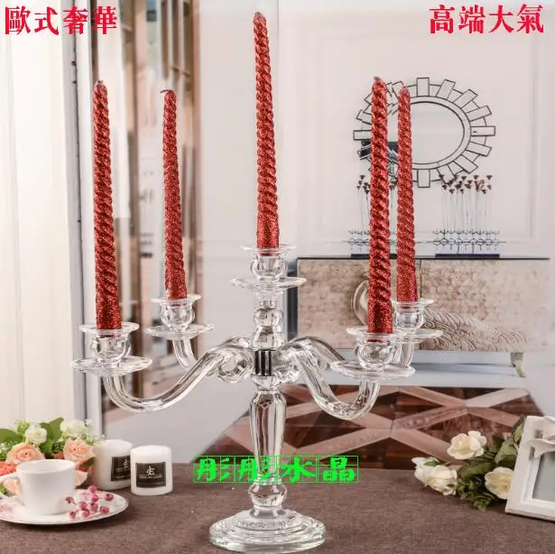 European Cucurbit Head Crystal Candlestick Wedding Candlestick Soft Dress New Home Decorative Candlestick