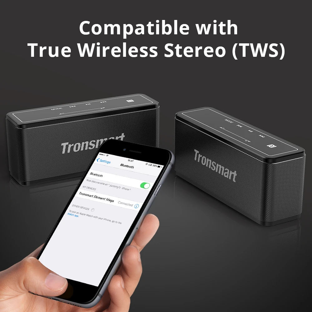 Tronsmart Element Mega Bluetooth говорящий радиоприемник 3D цифровой звук TWS 40 Вт Выход NFC 20 м портативный динамик MicroSD карта