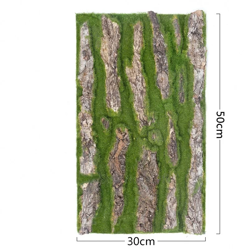 30x50 см настоящая сушеная кора сосны с искусственным мхом для водопроводной трубы столб обёрточная бумага Дерево Кожа поддельные Растения Цветы DIY украшения