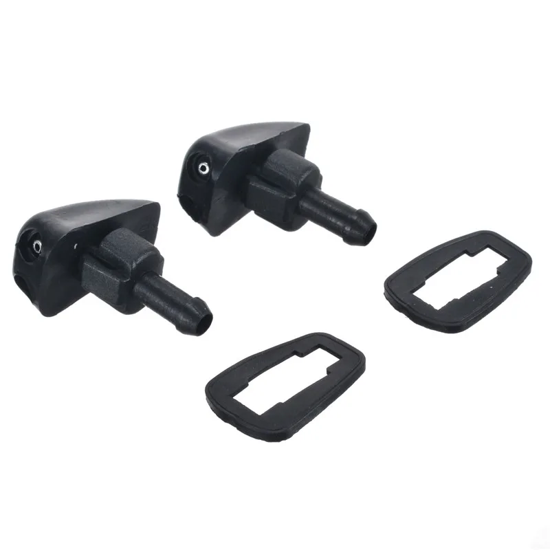 2PCS Plastic Black Car Windshield Washer Nozzle Universal Auto Window