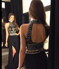 Black 2 Two Piece font b Evening b font font b dress b font 2016 High