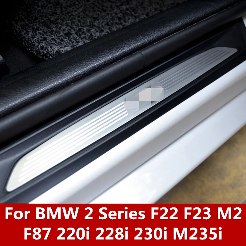 

car pedal Door sill scuff plate Cover outside Built threshold bumper For BMW 2 Series F22 F23 M2 F87 220i 228i 230i M235i