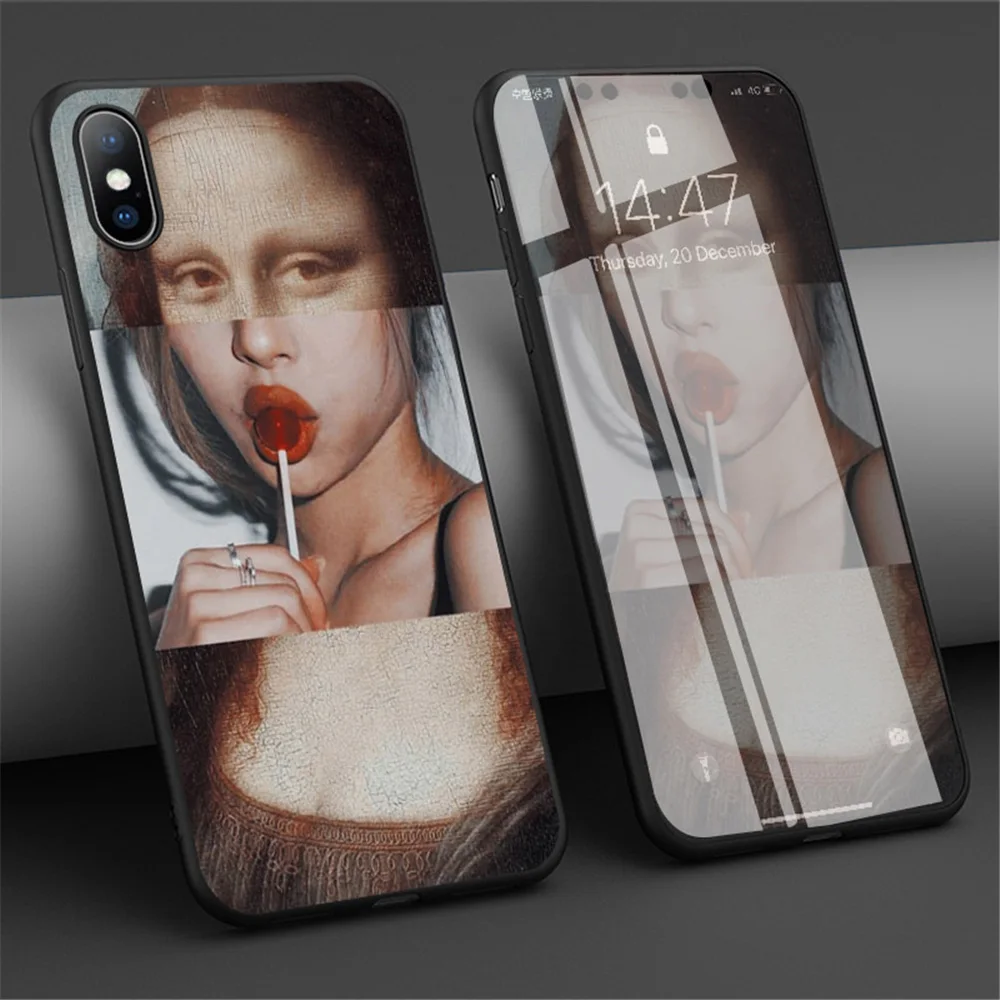 Чехол для телефона Lovebay для iPhone 11, 6, 6 S, 7, 8 Plus, X, XR, XS, 11Pro, Max, 5, 5S, SE, мультяшная статуя, абстрактное искусство, окрашенная мягкая задняя крышка из ТПУ
