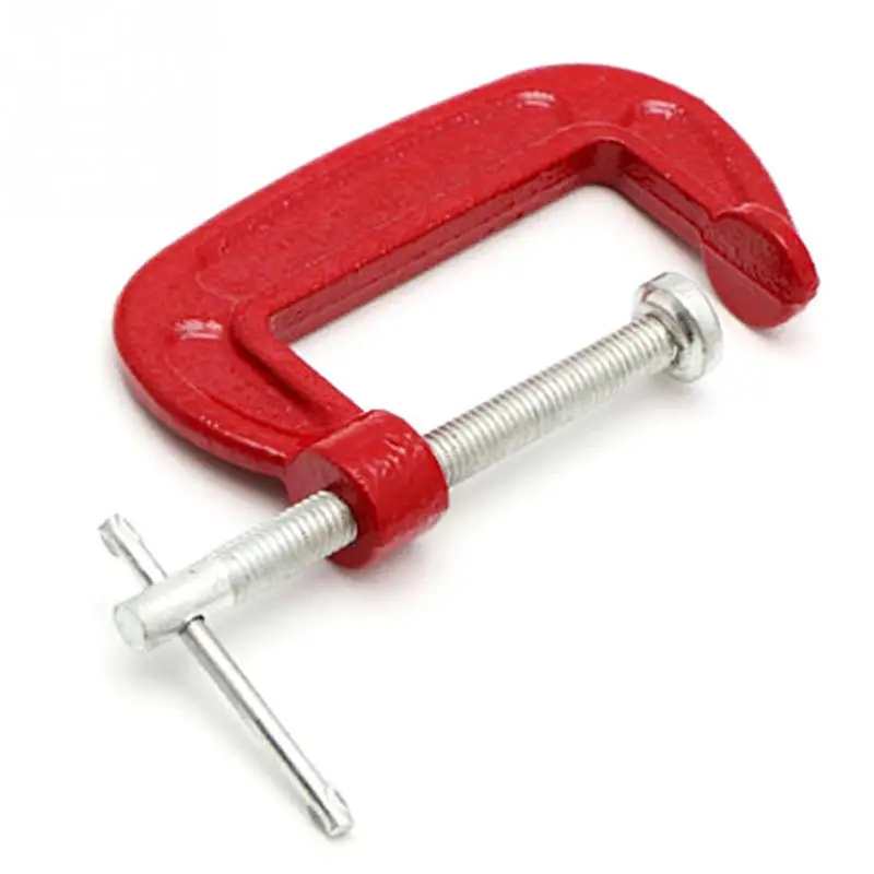 Adjust Heavy Duty G Clamp 1/2/3inch C/W Soft Jaw Pads 25mm -100mm G Clamp Iron Red For Woodwork Metal Clamping
