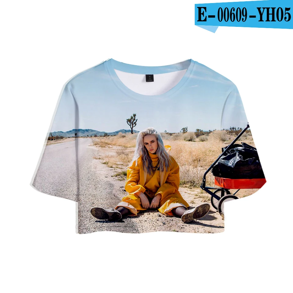 FADUN tommet футболка 3D Billie Eilish летние модные топы Женская Повседневная одежда Harajuku Лидер продаж топы с принтом размера плюс XXL - Цвет: YH05-1