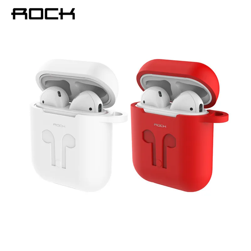 

ROCK Soft Case For Apple Airpods Strap Silicone Shockproof Protector Sleeve Headphone Case Earphone Accessories