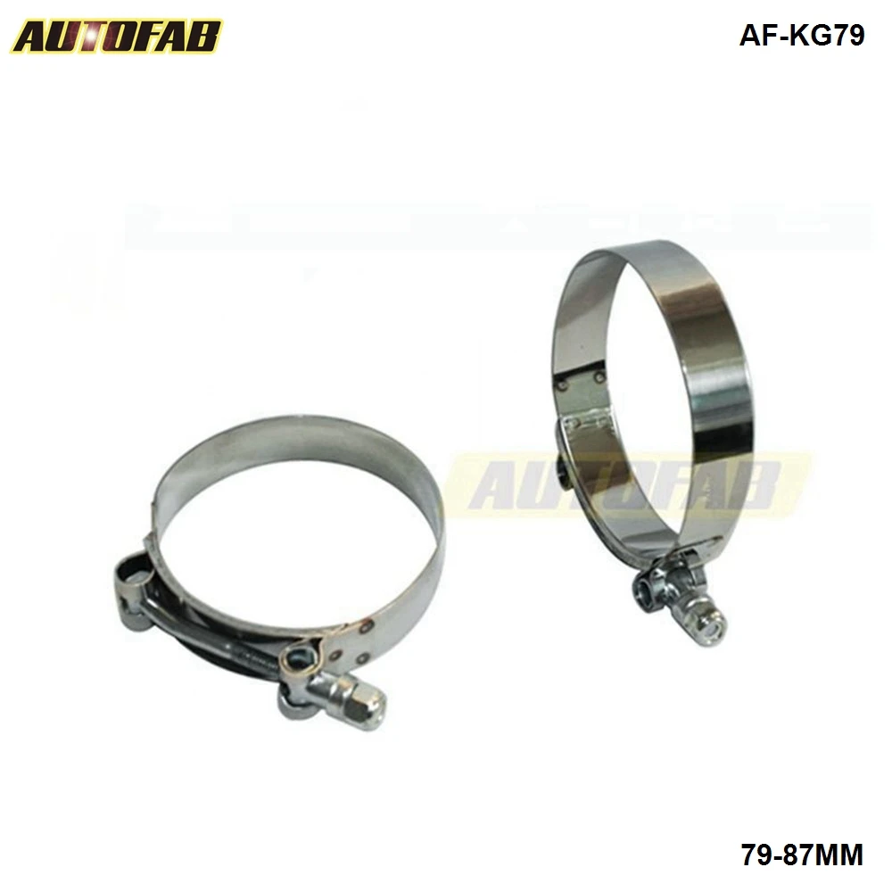 AUTOFAB -2.72"- 3" INCH (79MM-87MM) SILICONE TURBO HOSE COUPLER T BOLT SUPER CLAMP KIT AF-KG79