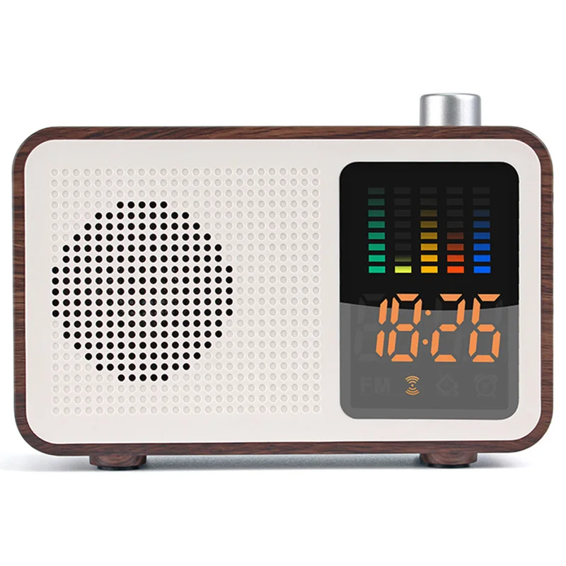 

Digital Bluetooth Speaker Alarm Clock Fm Radio Support Aux Tf Card 3 In 1 Rechargeable Table Clocks Modern Design