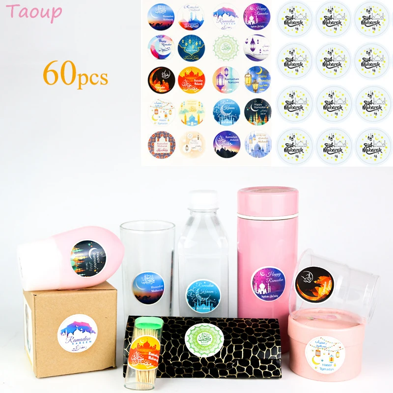 Taoup 60 шт. KAREEM Eid Mubarak наклейка бумажная этикетка печать коробка Декор исламский