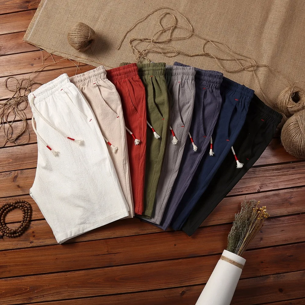 

2019 Brand Summer New Casual Shorts Men Fit Solid Available Shorts Loose Elastic Waist Breathable Beach Shorts
