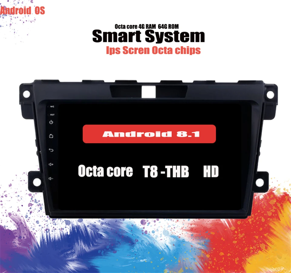 Flash Deal Android 9.1 octa core car dvd player for Mazda CX-7 CX 7 CX7 2008-2013 ips touch screen head units tape recorder radio 0