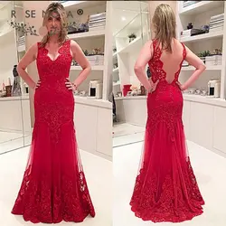 Роза Moda красный гипюр юбка-годе мать невесты платье с иллюзией кружева назад длина пола формальное платье плюс размер