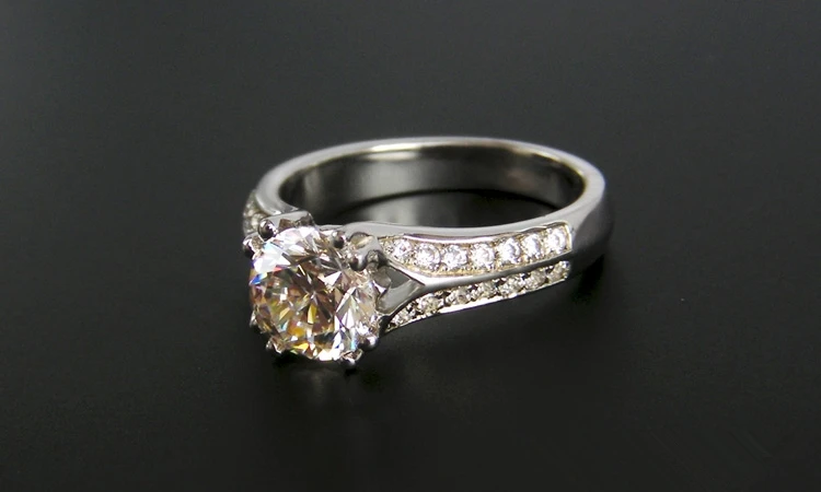 1.5CT памятный день ювелирные изделия для жены NSCD красивый бриллиант кольцо для женщин стерлингового серебра ювелирные изделия Платиновое покрытие полумонтаж