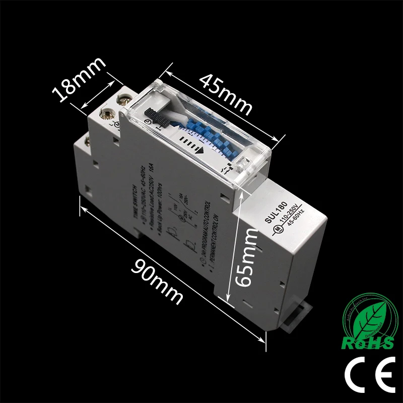 Din-рейка SUL180a переключатель времени механический таймер 24 часа программируемый таймер 16А переключатель времени