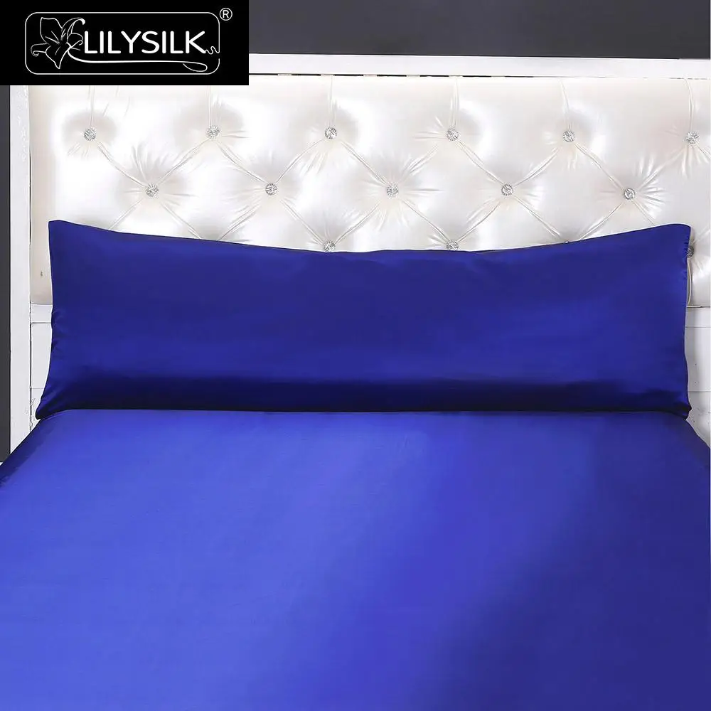 LilySilk шелковые наволочки 19 Momme конверт длинный 51x137 см - Цвет: Blue