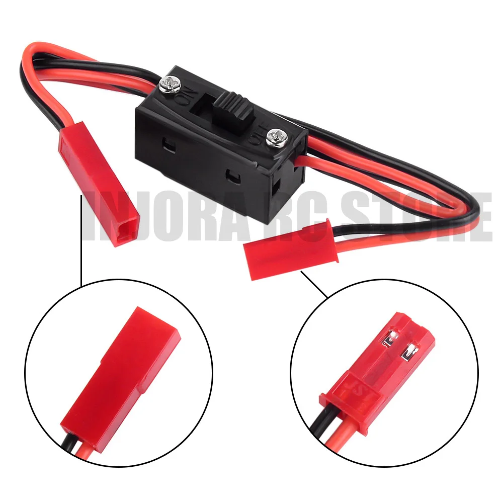 

1PCS LED Lights JST Connector Wires Control Power Switch for 1:10 RC Rock Car Axial SCX10 RR10 90048 Wraith 90056 Traxxas TRX4
