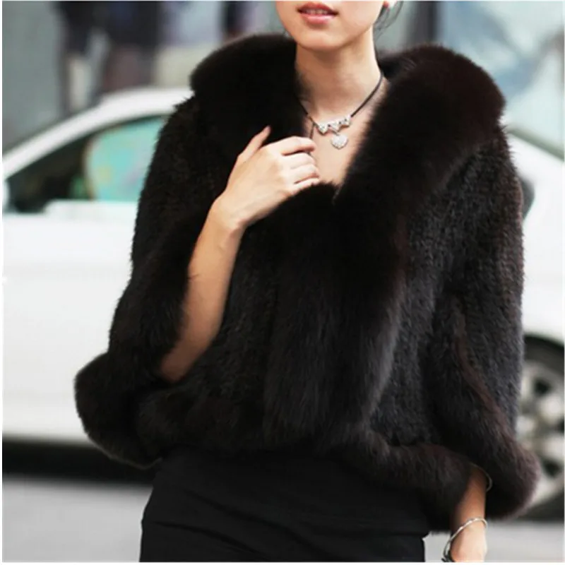 knitted mink fur shawl