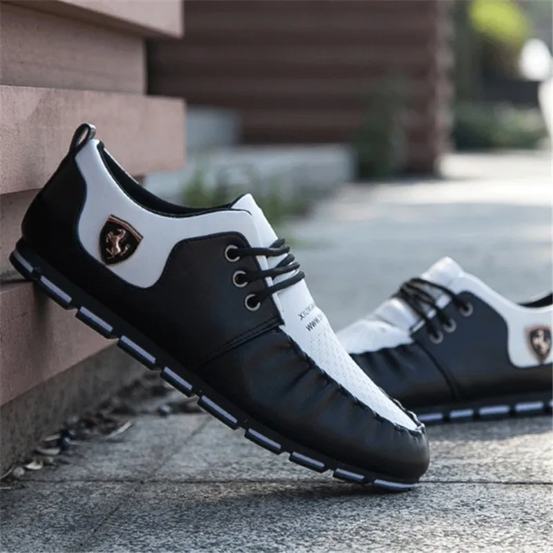 

new Italian Summer Shoes Men Casual Luxury Brand Leather Loafers Men Breathable Boat Shoes Men Driving Shoes Soft Flats 2019
