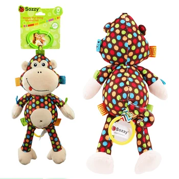 

Sozzy High Quality Plush Baby Toy Baby Rattle Toys Monkey Pull Bell Plush Toys Infant Appease Dolls