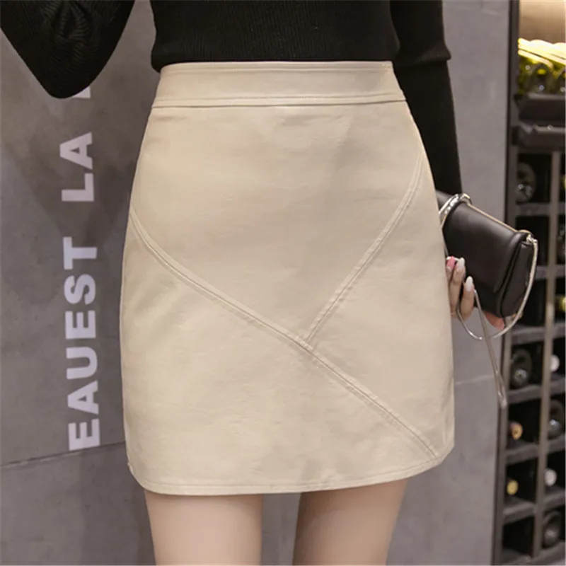 Neophil, зимняя мини-юбка из искусственной кожи, юбка-пачка с высокой талией, Saia Lapis, Женская винтажная черная короткая юбка-карандаш XXL, S1808