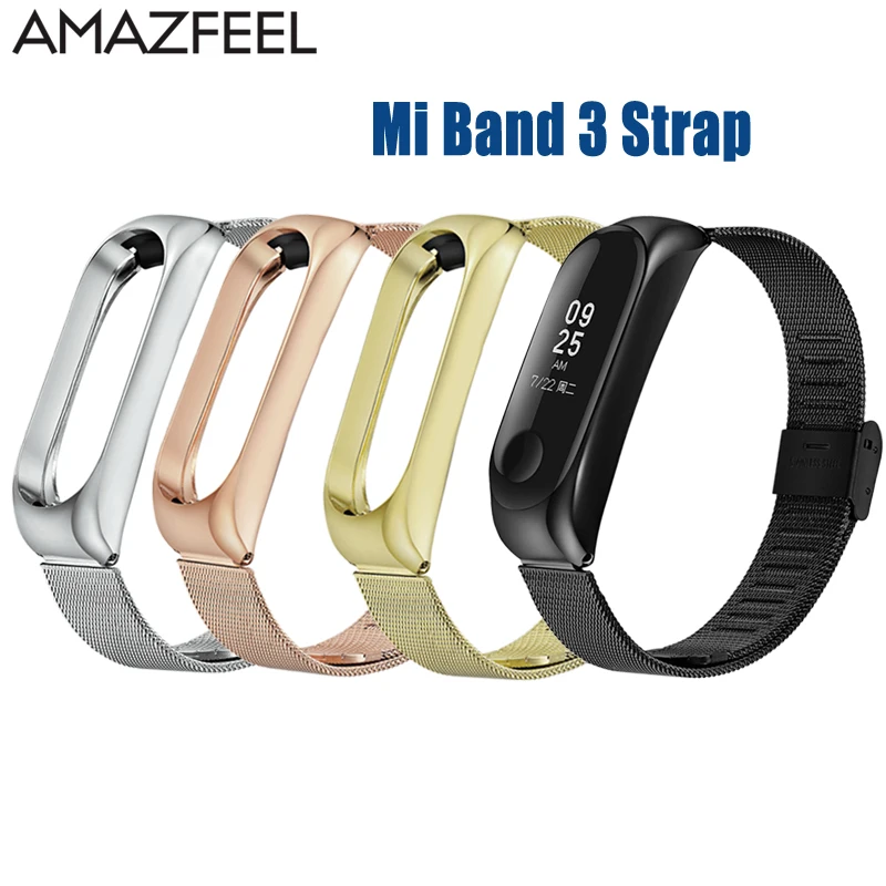 

Fast Shipping Metal Wrist Strap For Xiaomi Mi Band 3 Straps Stainless Steel Bracelet Smart Wristband Replace Band For MiBand 3