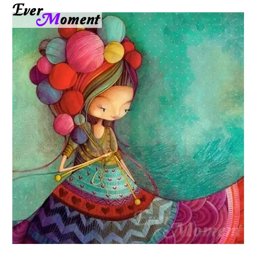 

Ever Moment DIY Diamond Embroidery Weaving Girl Diamond Mosaic Full Square Drills Home Decoration Diamond Painting ASF1147