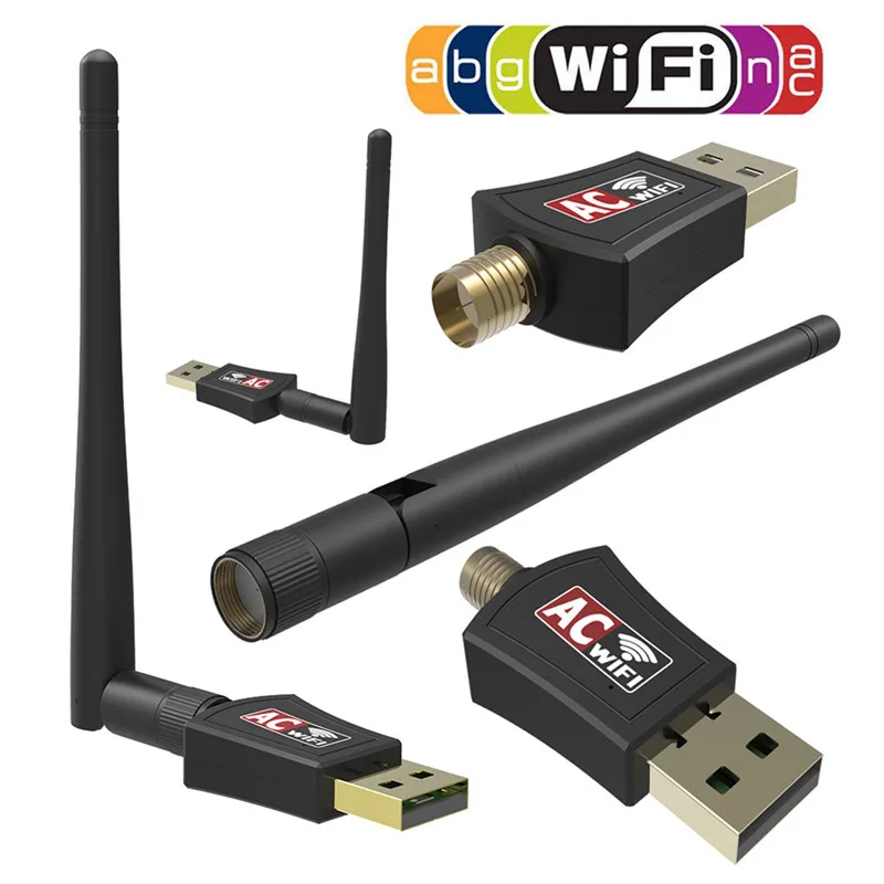 Robotsky 600 м USB Беспроводной Wi-Fi сетевой карты 802.11ac двухдиапазонный сетевой адаптер для Оконные рамы XP/Vista/7 /8.1/10 Mac OS