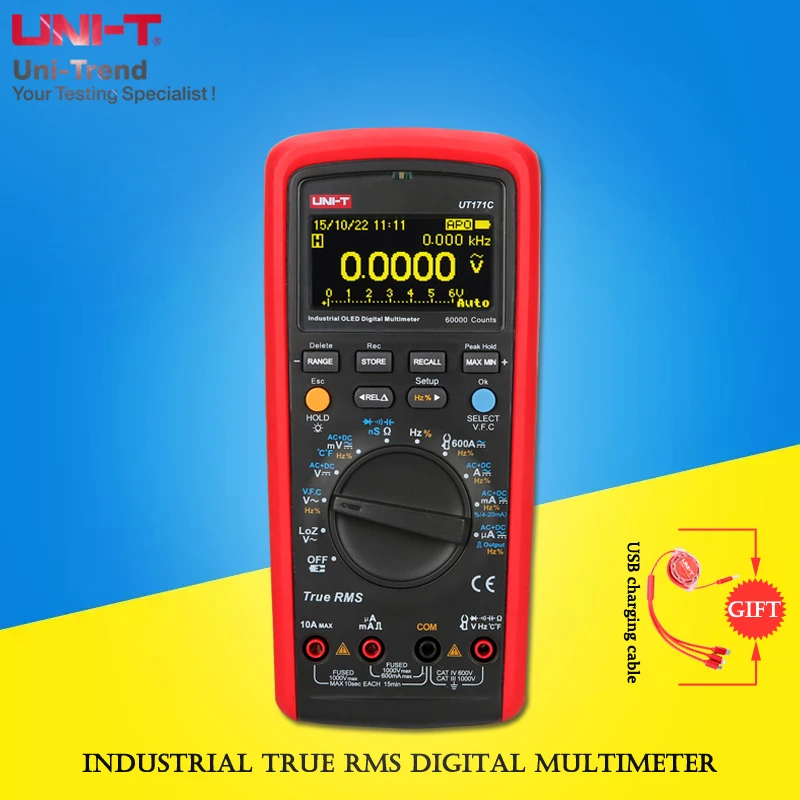 UNI T UT171C/UT171B/UT171A Промышленный Цифровой мультиметр True RMS USB/Bluetooth связь/LoZ
