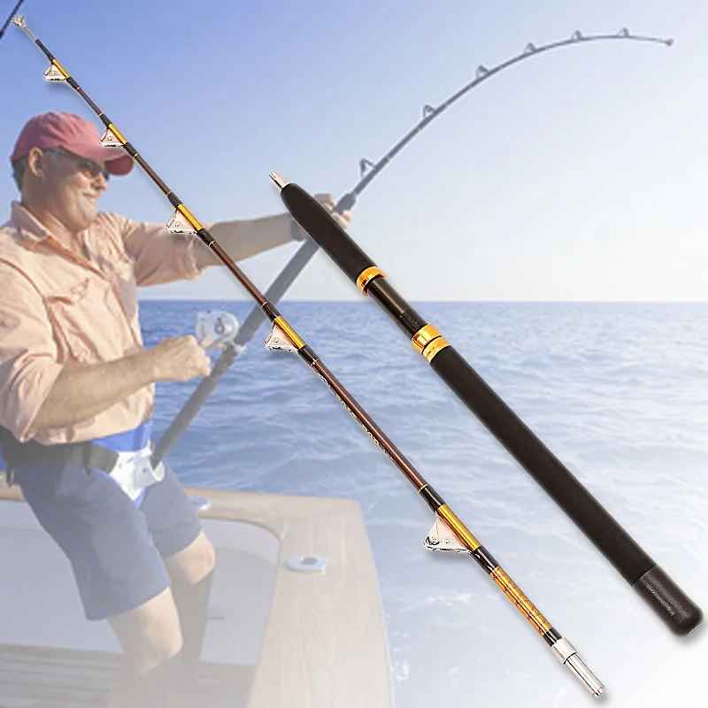 

50-100lb Heave Strong Boat 1.8m 2Sections Trolling Telescopic Fishing Rod Big Game SaltWater Jigging Rod