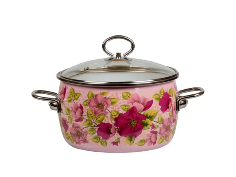 Кастрюля VITROSS, Violeta, 1,5 л, со стеклянной крышкой, розовая