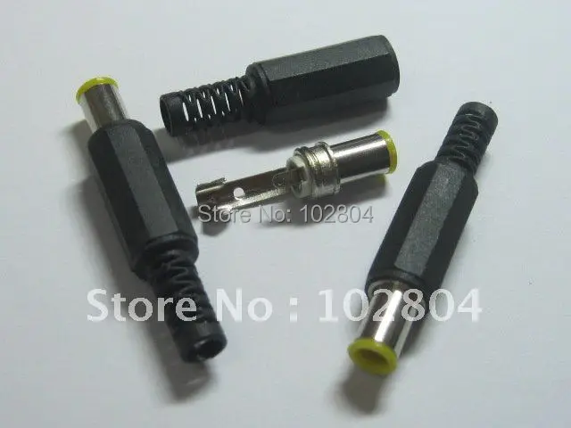

30 pcs Per Lot 6.0x1.2mm DC Power Male Plug Connector Adapter Plastic Handle Yellow Head