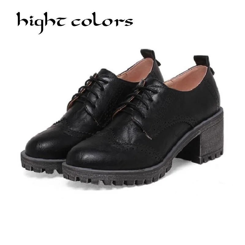 comprar Mulheres Oxfords Brogue Estilo Lace Up Dedo Do Pé Redondo Apartamentos Sapatos Caros artesanal de Alta Qualidade Casuais Sapatos Oxford Para As Mulheres Plus Size 43