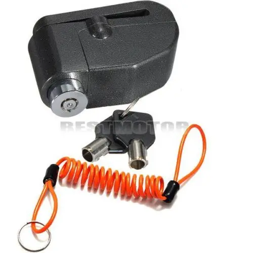 

7mm Motorcycle Bike Alarm Disc Brake Rotor Lock Security + Reminder Cable Orange
