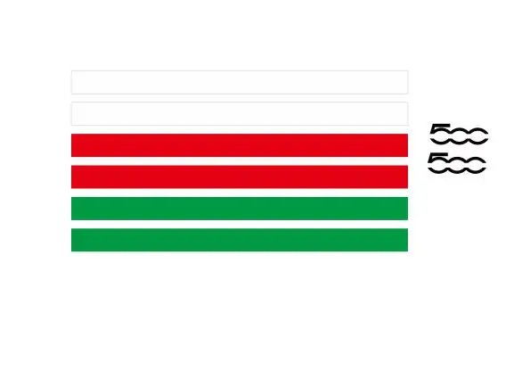 Виниловая наклейка в полоску с итальянским флагом для гоночного спорта, Стильные наклейки для боковой отделки дверей, автомобильные наклейки для кузова, индивидуальные наклейки для Fiat 500 - Название цвета: 1set
