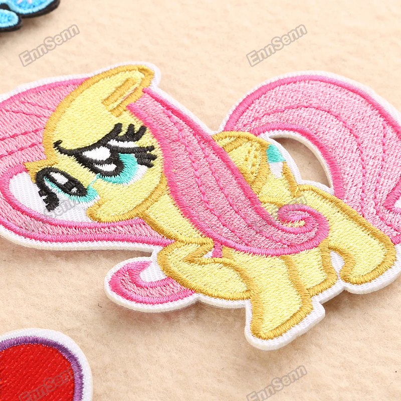 6 шт./лот нашивки My Little Horse для одежды Приклеивание утюгом вышитые тканевые значки