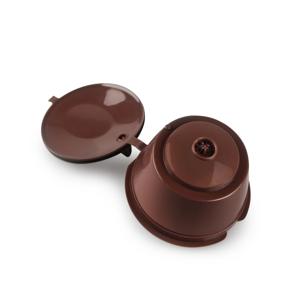 RECAPS Refillable Reusable Refill Coffee Capsule Pod Cup Filter Bracket Adapter for Nescafe Dolce Gusto Machines Brown Color