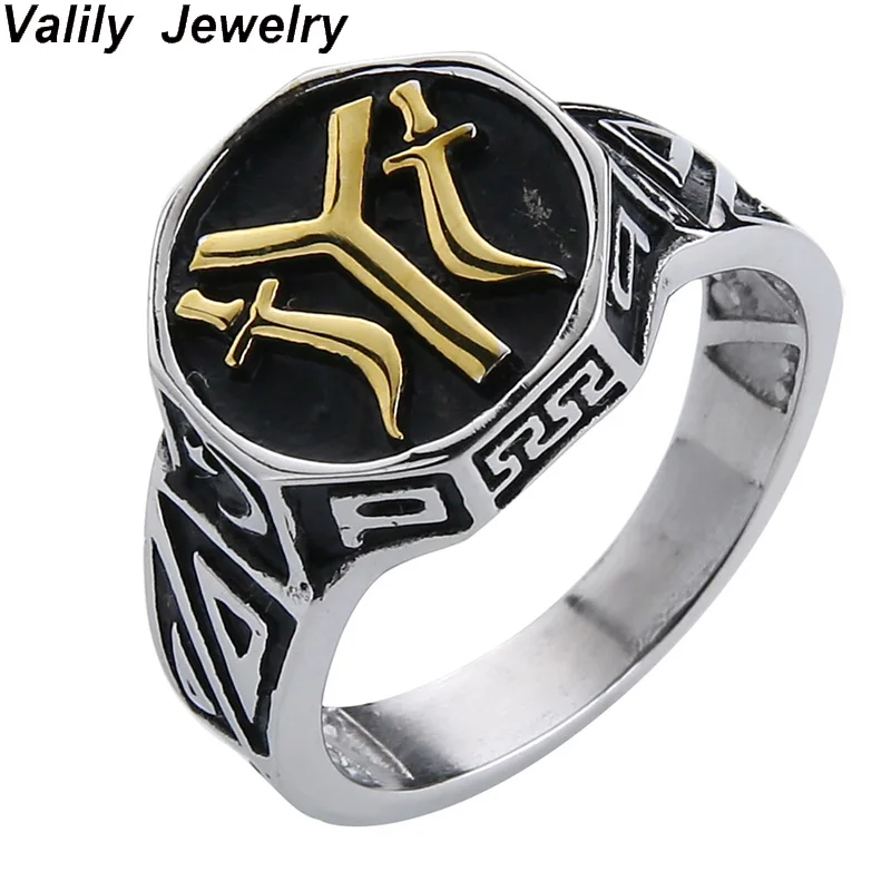 

Valily Kayi Obasi Flag Ottoman Empire Stainless Steel Men Ring Ottomans Seal Kayi Ertugrul Male Cool Ring Jewelry Anillo Hombre