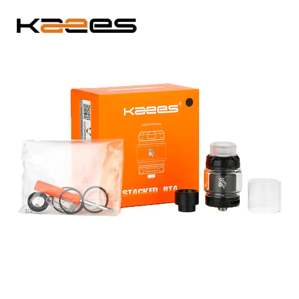 

Original KAEES Stacked RTA 24mm Diameter with 3ml/5ml Tank Capacity & Bottom Airflow Control Top Filling System VS Solomon 2