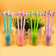 Horse Office Supplies And Get Free Shipping On Aliexpress 4 Pcs Kawaii 0 5mm Horse Unicorn Gel Pen Signature Escolar Papelaria School Office Supply