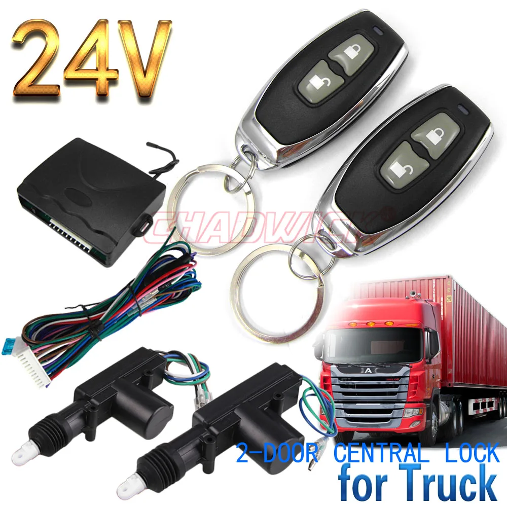 

Keyless Entry System 2 button remote control for truck 24V Universal Construction Vehicle 2 door lock unlock CHADWICK 8110