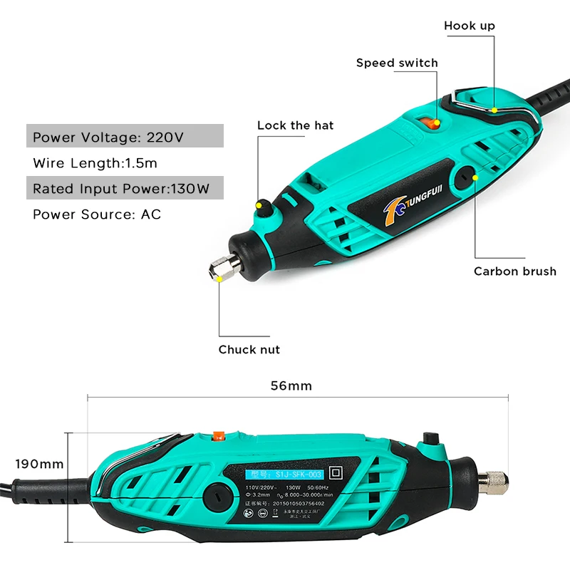 Tungfull Mini Drill Engraver Rated Voltage 220v