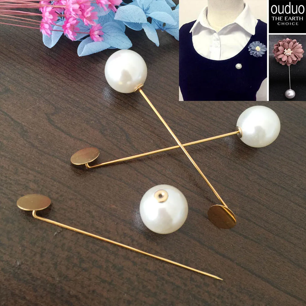8pcs silver Lapel Pin Stick Pin Clutch 4x65mm With 5mm Pad