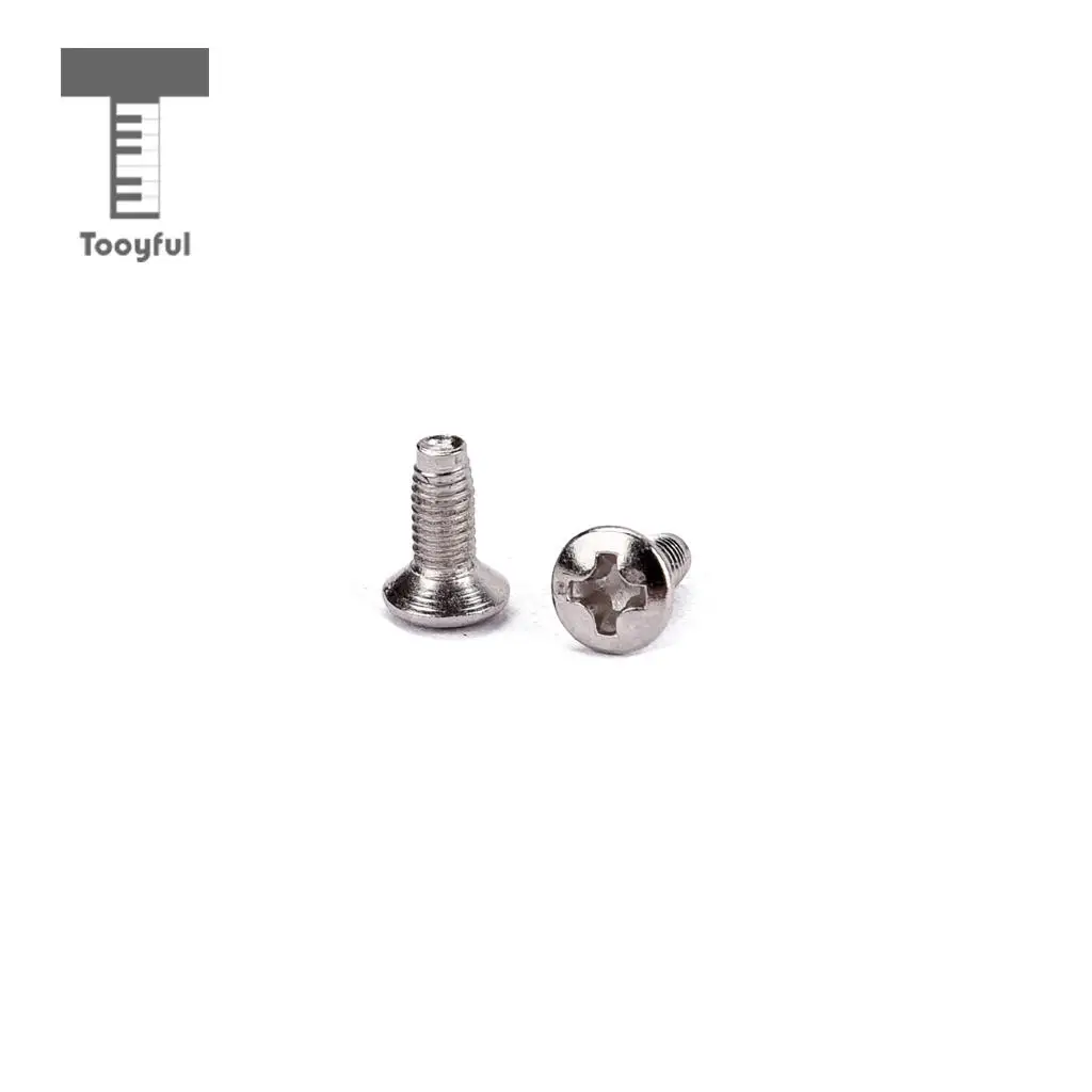 Tooyful  40 Pcs Switch Nickel Plated Flat Head Mounting Screws for Guitar Parts