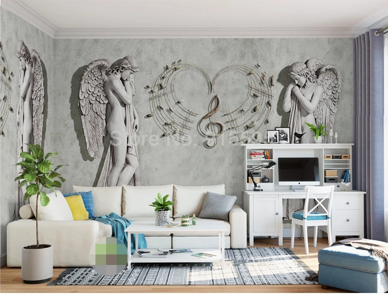 Пользовательские 3D фото обои Европейский ангел Искусство Настенная живопись покрытие стен Современные гостиная фоновые фрески для спальни ТВ Декор