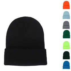 2019 новые зимние Шапки унисекс Для женщин хлопок сплошной Лидер продаж хип-хоп меховая женская шапка для Для мужчин Для женщин вязаные шапки