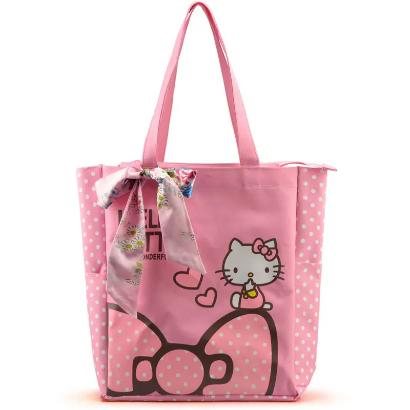 Women Casual Tote Designer Lady Large Cute Hello Kitty Handbags Bolsas Multi purpose Shopping font b