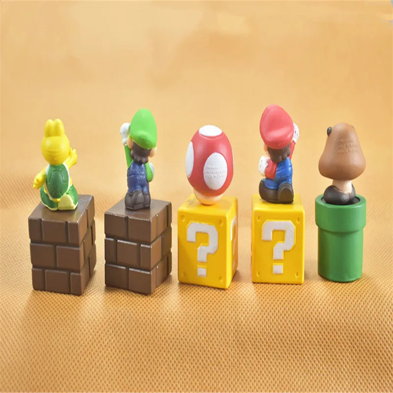 FUNKO поп Super Mario 5 шт./компл. брат Йоши Луиджи ПВХ фигурку может собирать модели