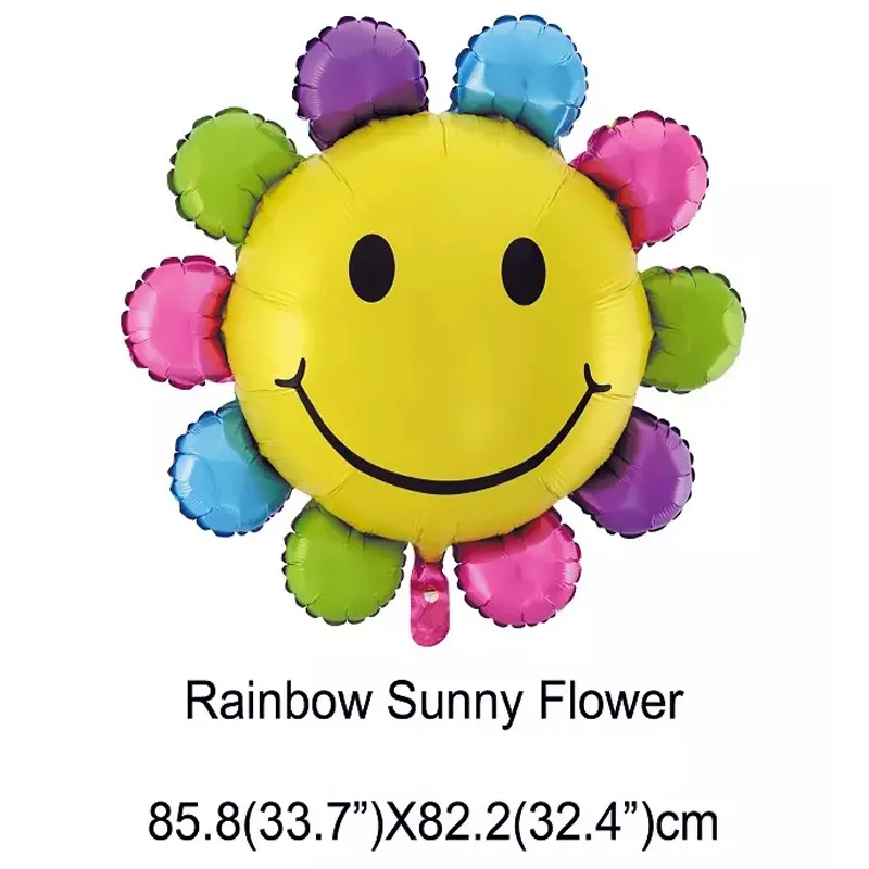 

2Pcs Sun Flower Colorful Balloons Smiley Children's Day Christmas Balloons Children Cute Toys Wedding Birthday Party Decoration